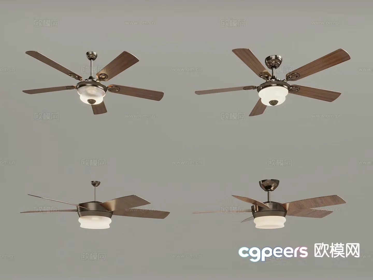 New Chinese style fan light 3d model