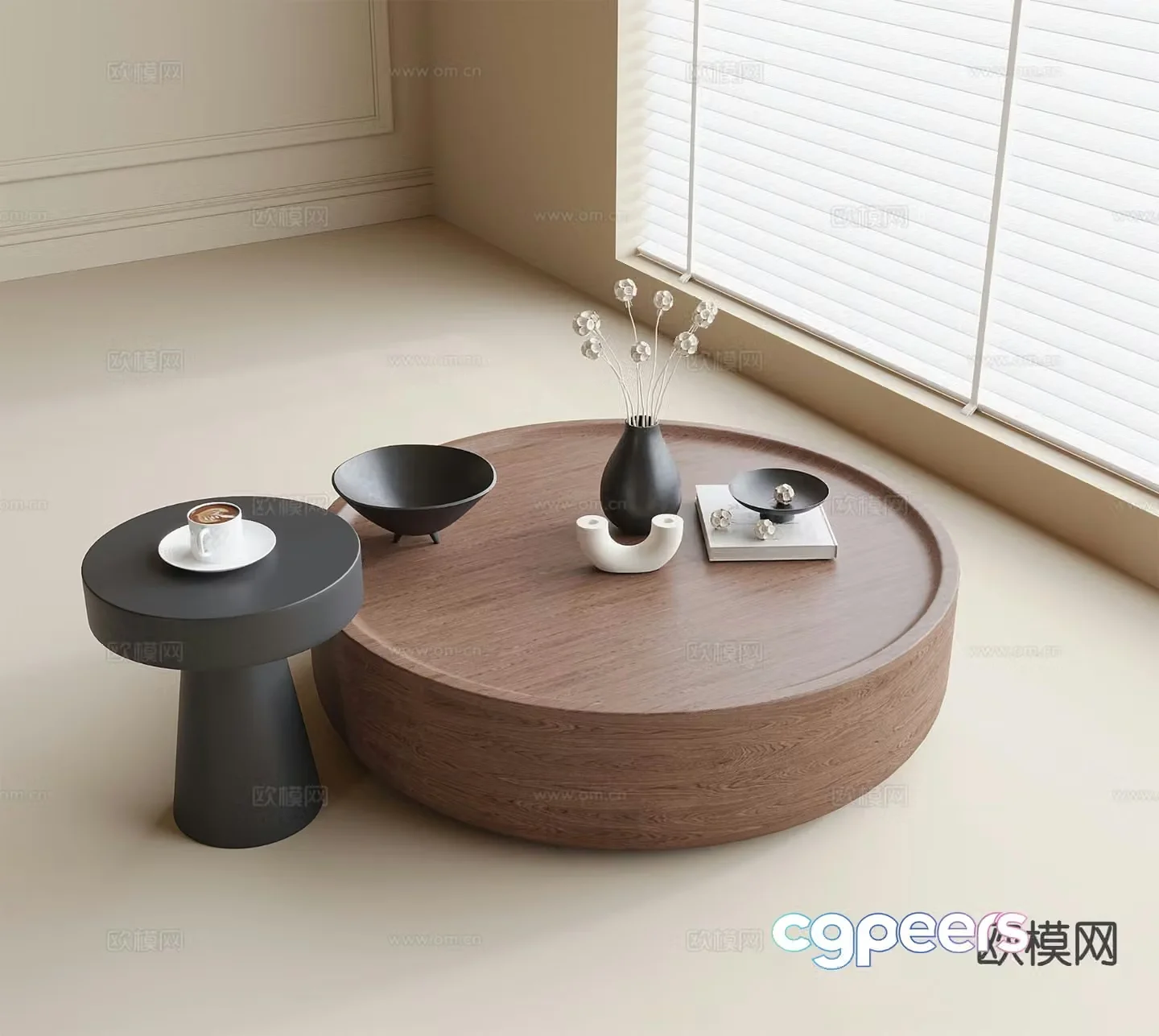 Modern round coffee table 3d model