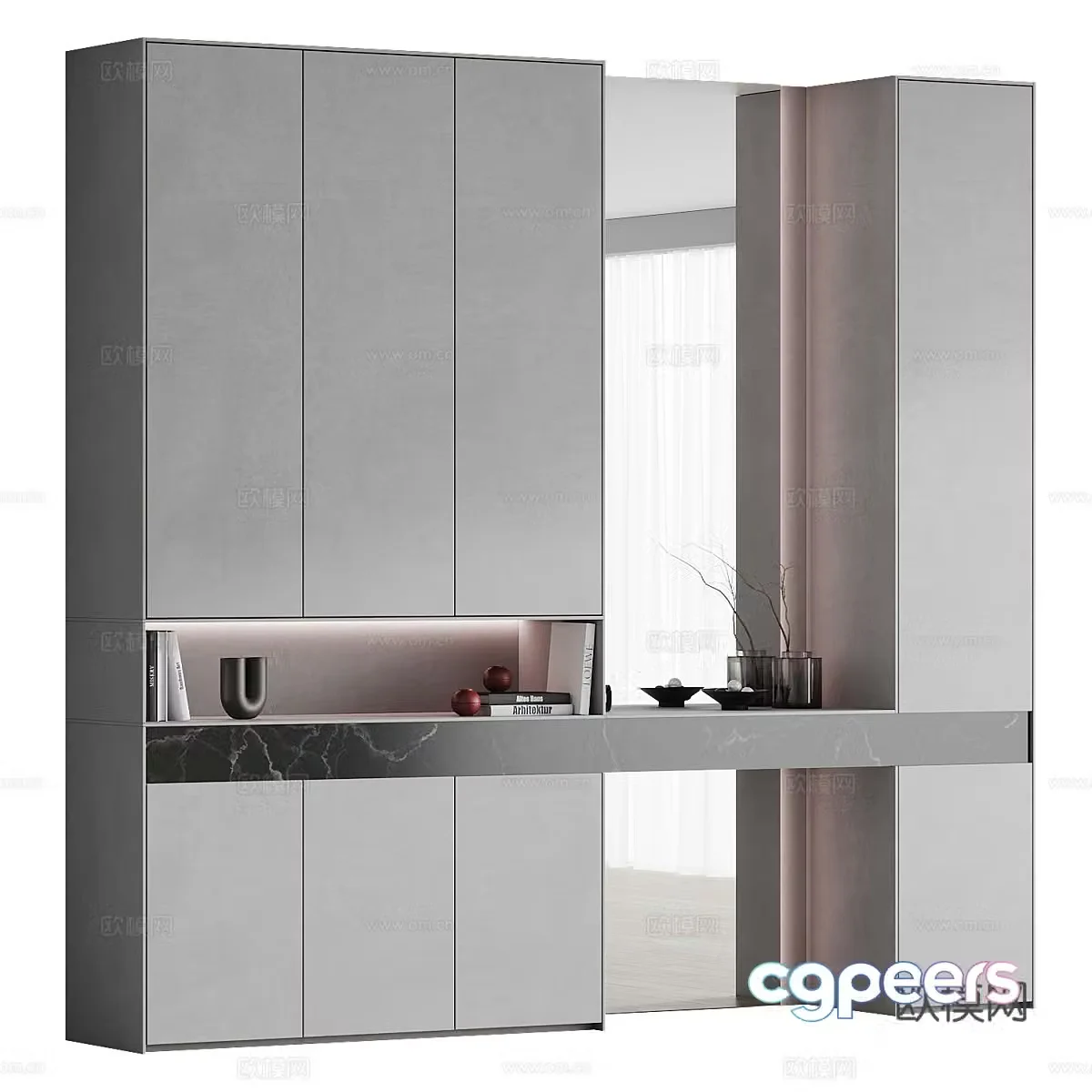 Modern Italian minimalist porch shoe cabinet 3D model