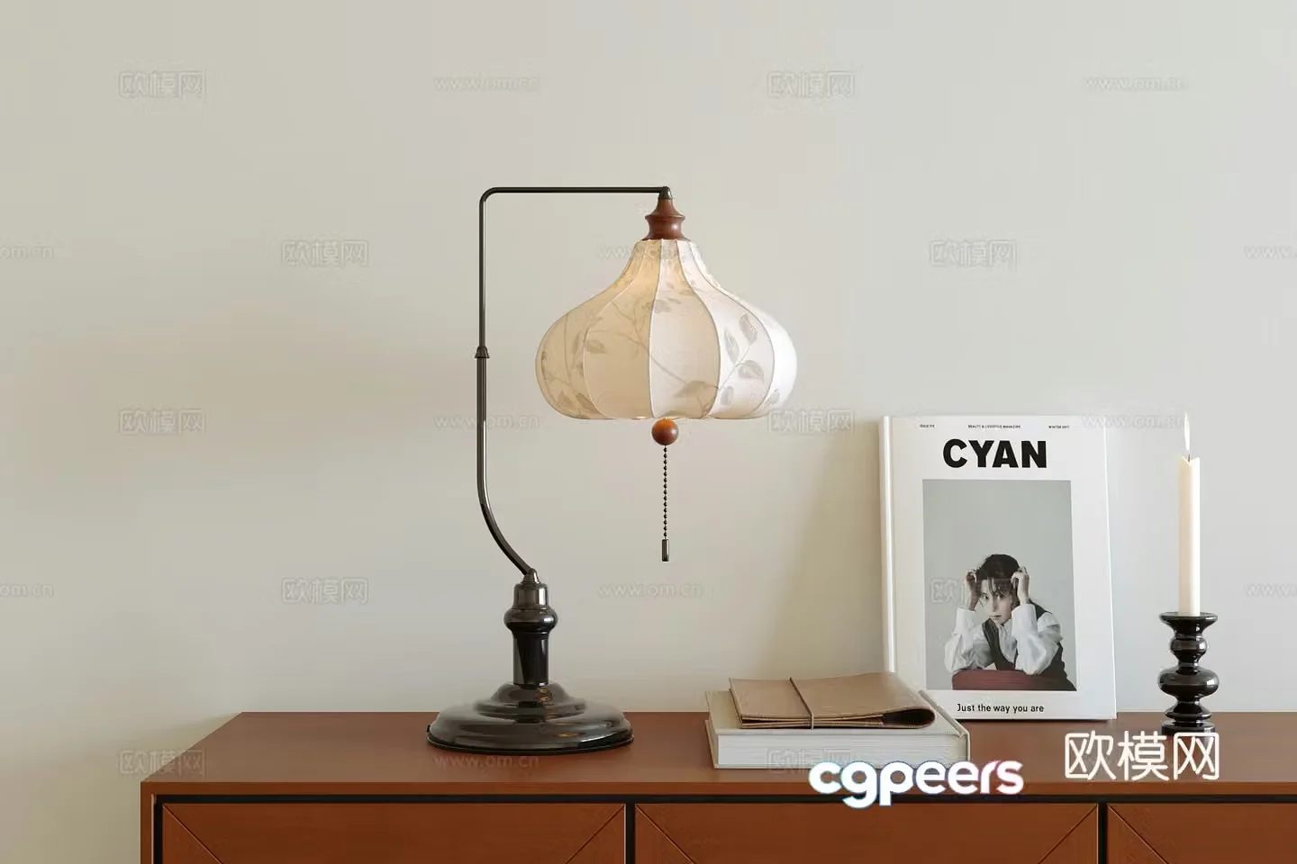 French medieval style lamp decorative ornaments 3D model