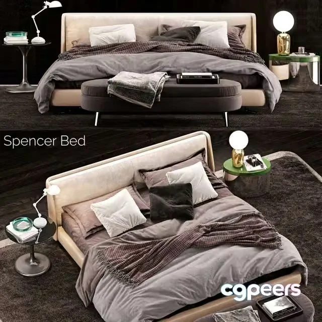 3ds Max Free – Minotti Spencer Bed 2