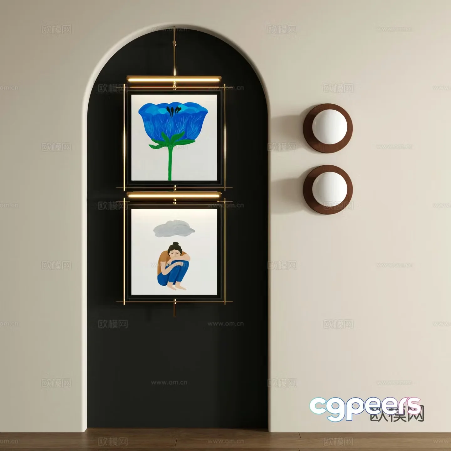 Modern decorative painting Retro decorative painting 3d model