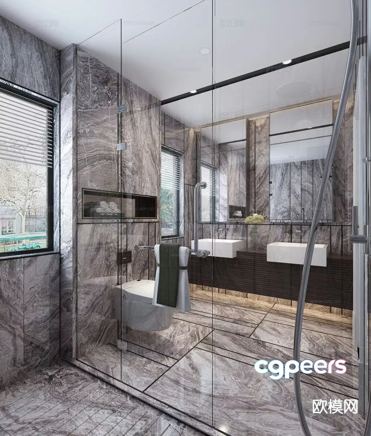 Modern bathroom bathroom toilet 3d model