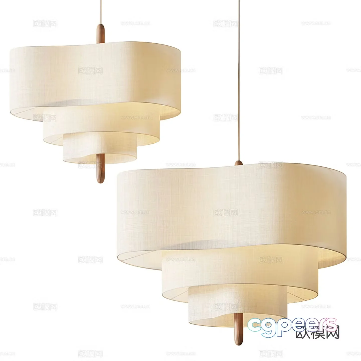 Cream style chandelier 3d model