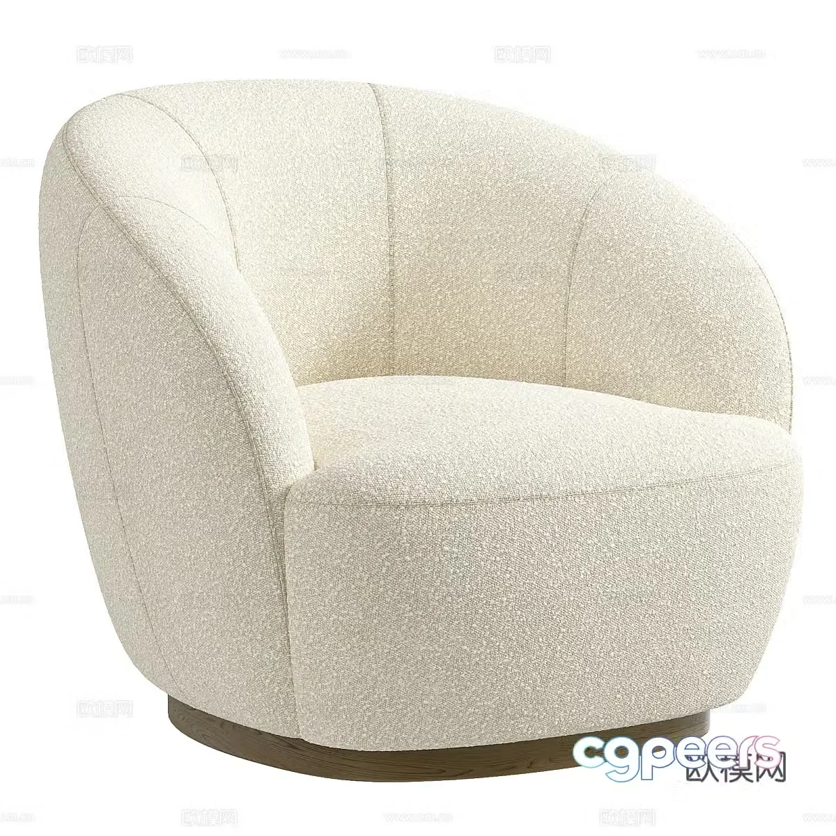 Modern Cream Club Armchair 3d Model