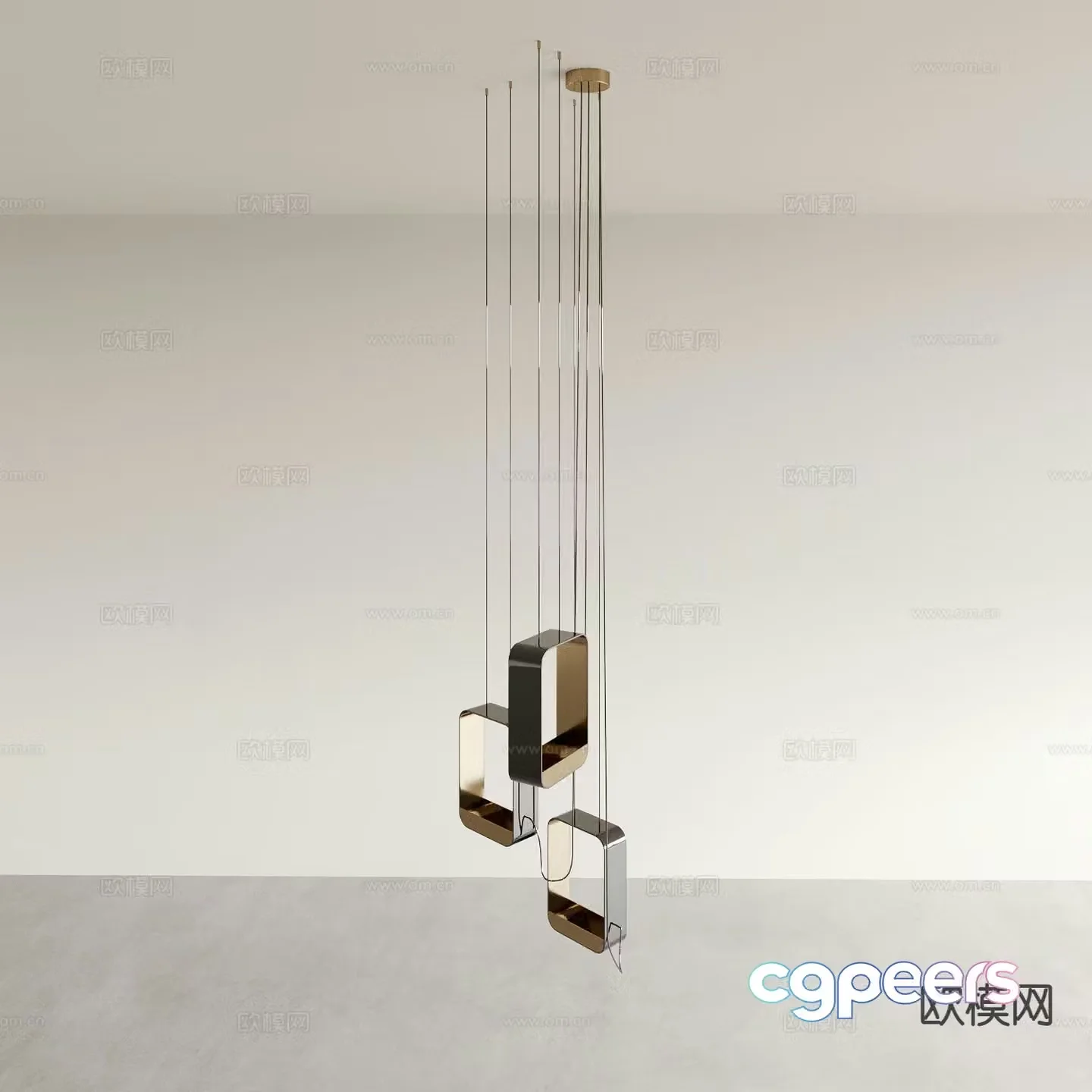 Light luxury chandelier creative small chandelier 3d model