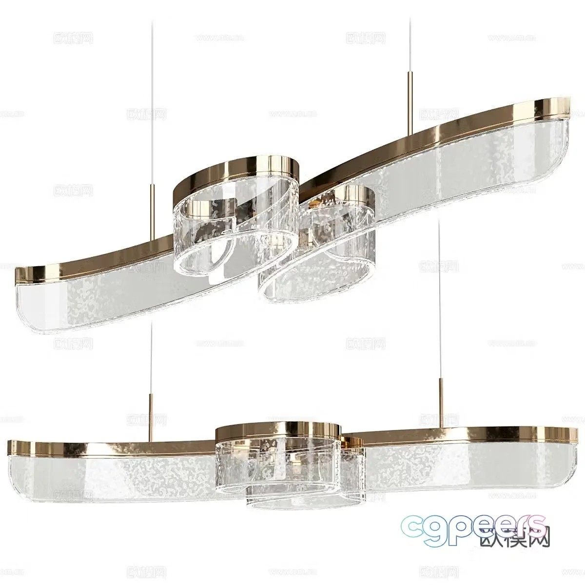 New Chinese style light luxury decorative chandelier 3D model