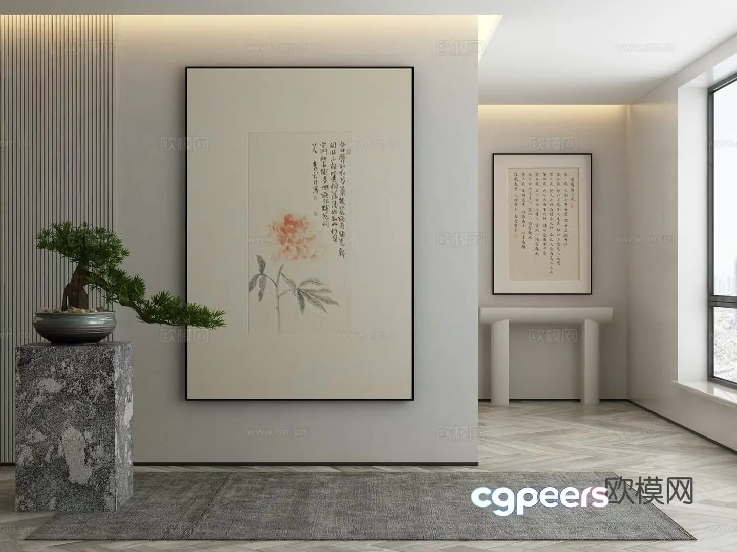 Modern Wasabi Hanging Painting Oil Painting 3D Model