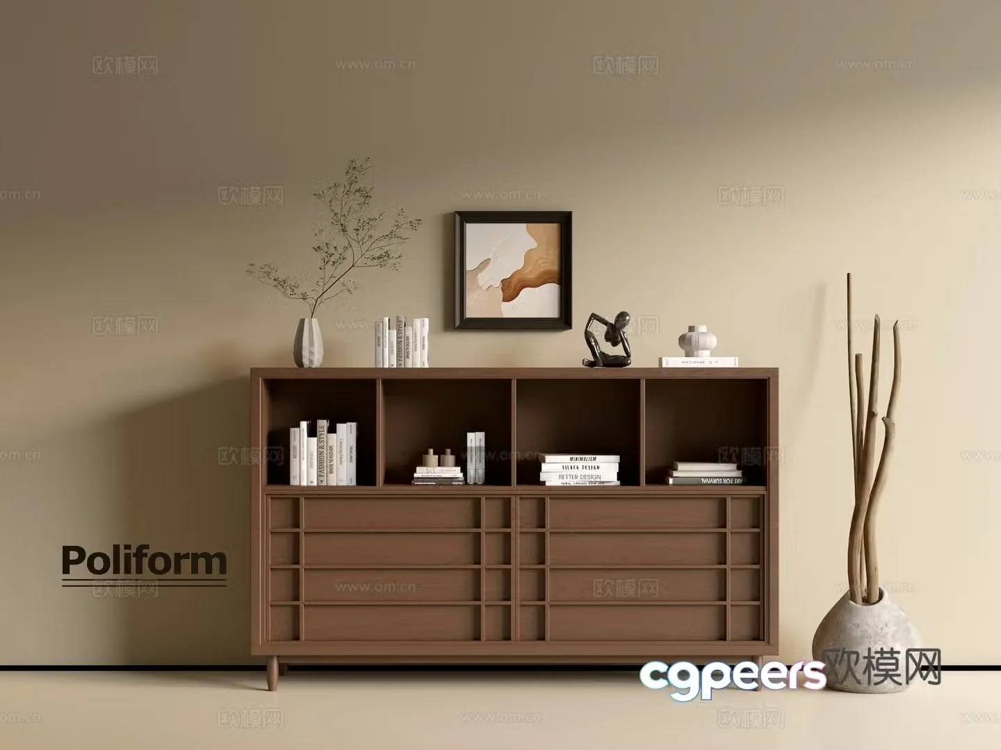 Wasabi Wood Grain Cabinet Ins Wind Minimalist Wind Cabinet Overall Cabinet Side Cabinet Balcony Cabinet Storage 3D Model
