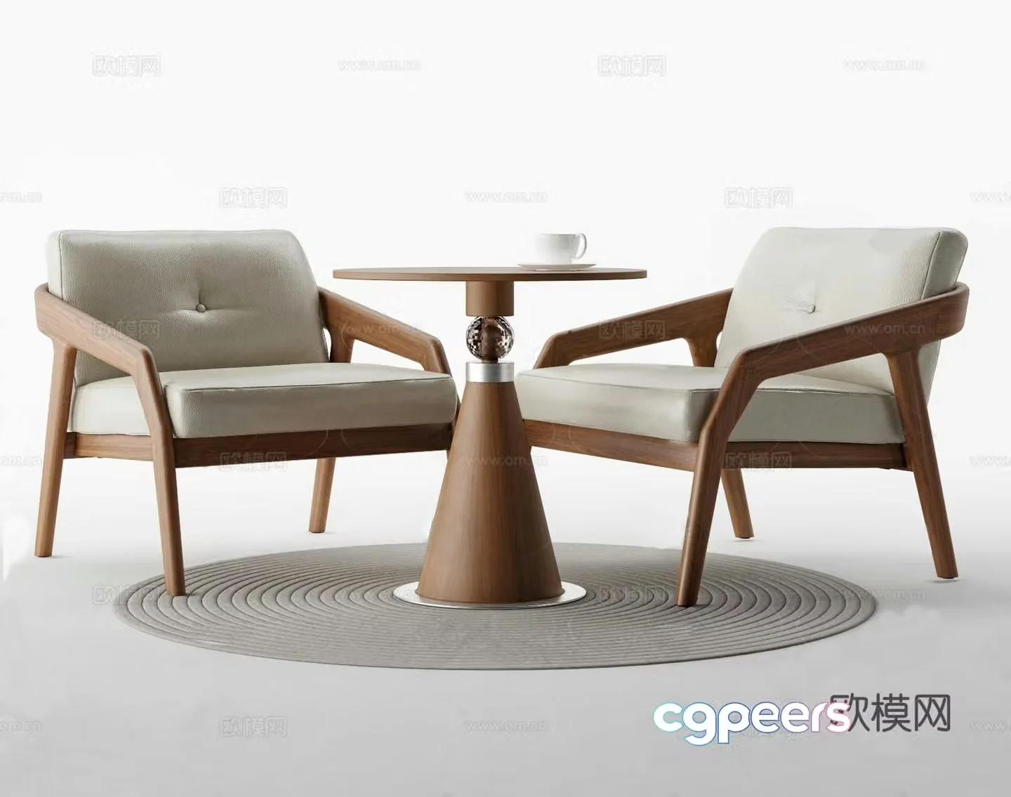 Modern negotiation table and chair 3d model