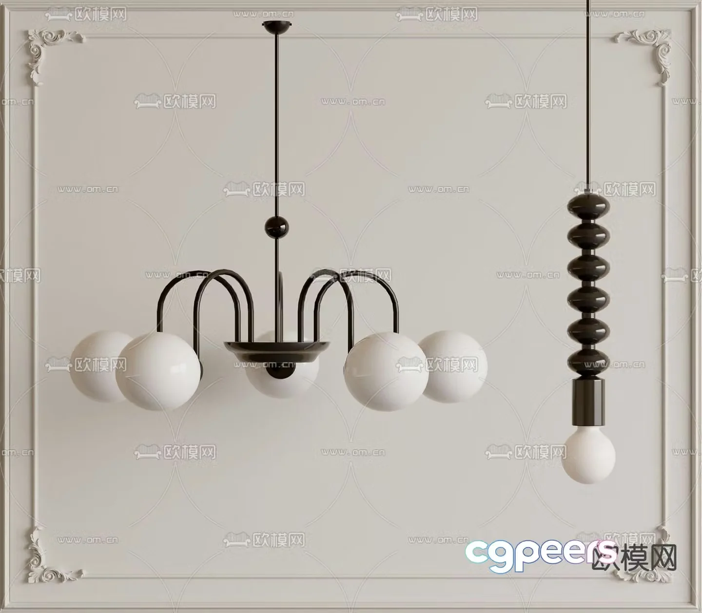 French chandelier American chandelier 3d model