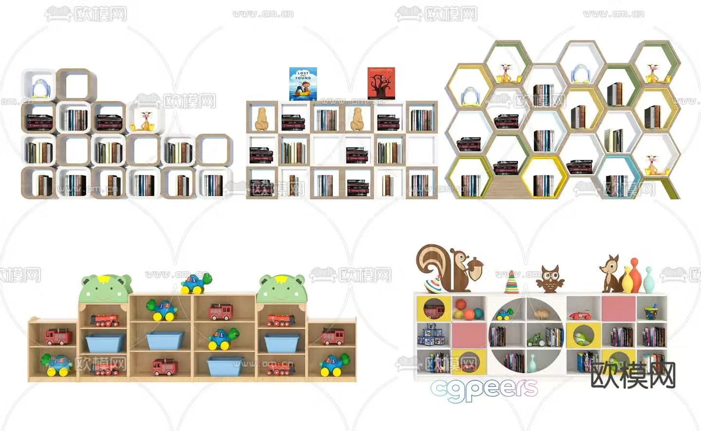 Children’s cabinet bookcase 3d model