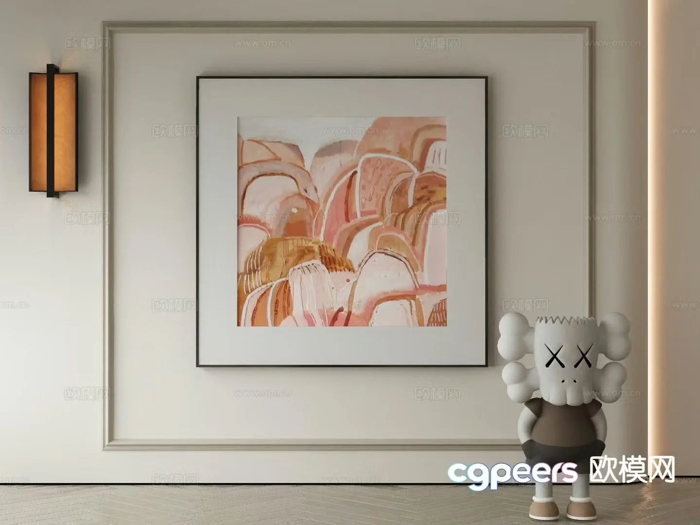 Modern decorative painting combination painting oil painting 3d model