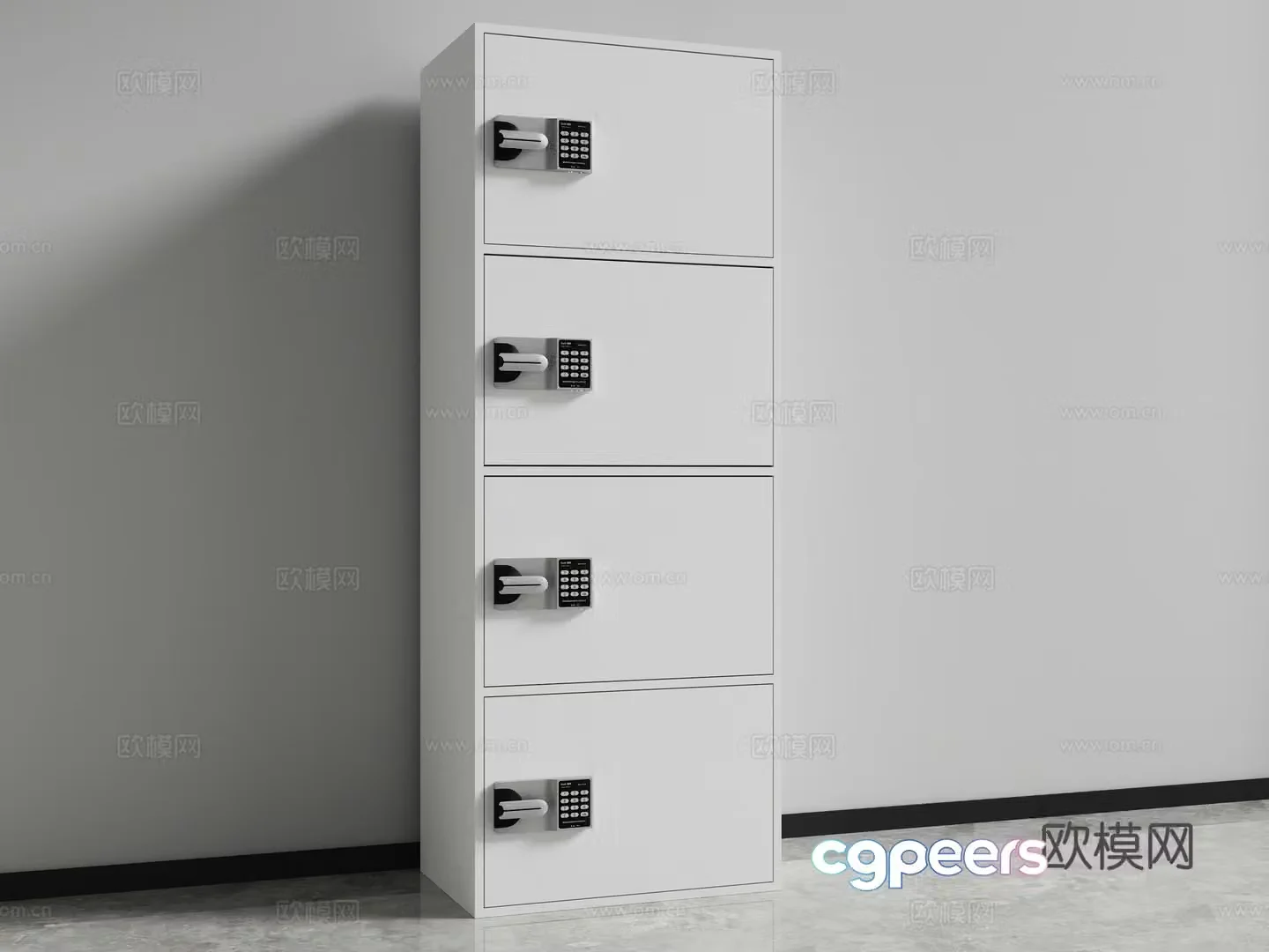 Locker four-door cabinet combination lock file cabinet safe cabinet 3D model