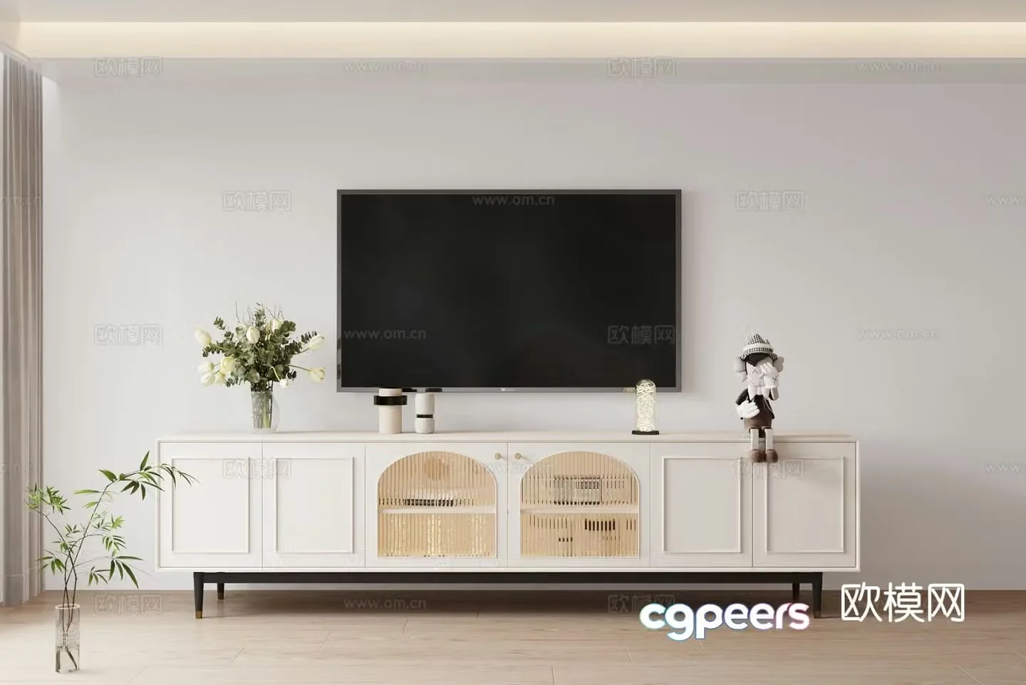 French TV cabinet 3d model