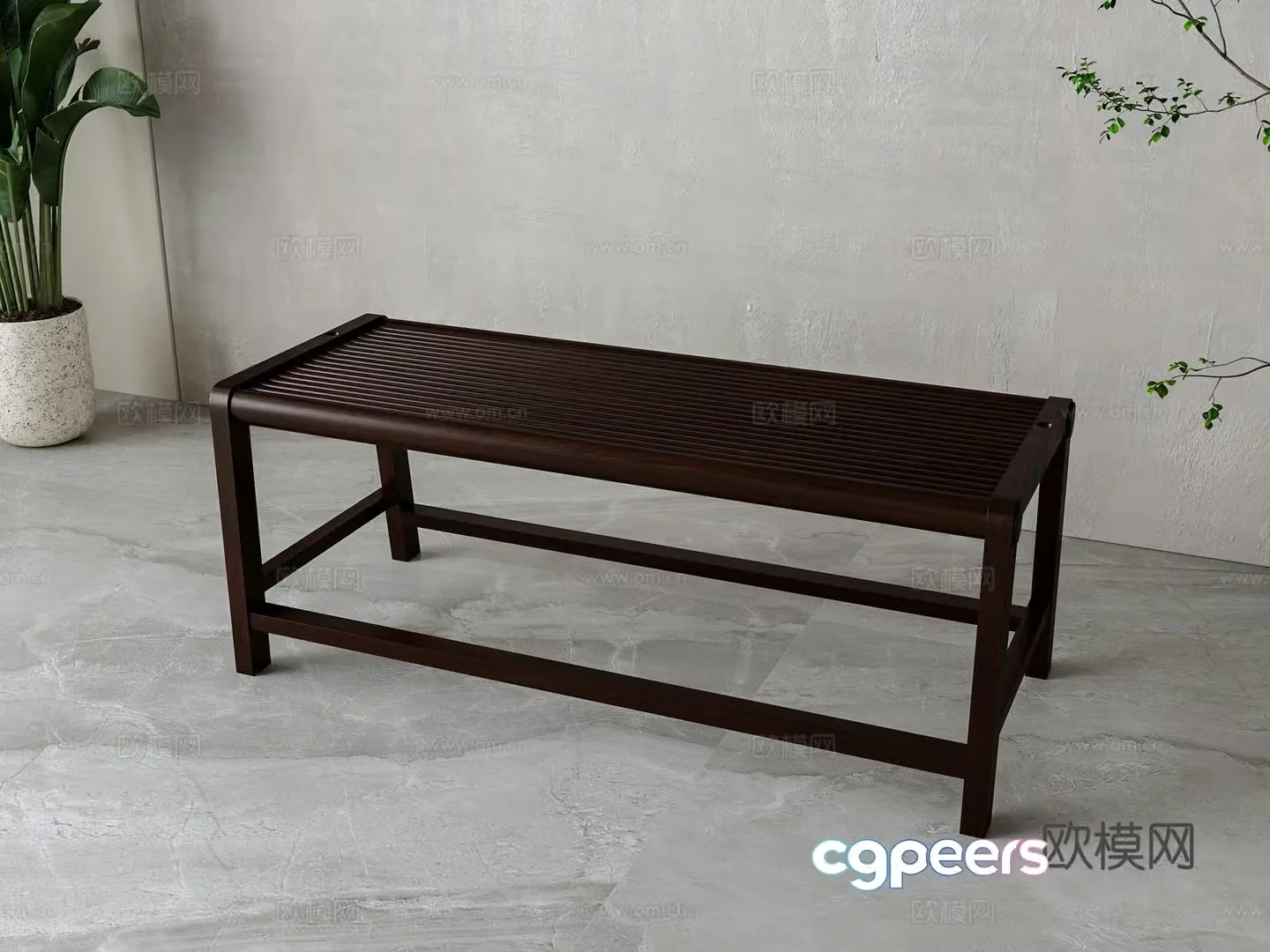 New Chinese bench 3D model
