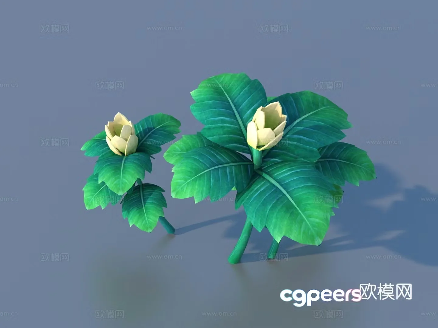 Cartoon Plants Shrub Flowers and Plants 3d Model