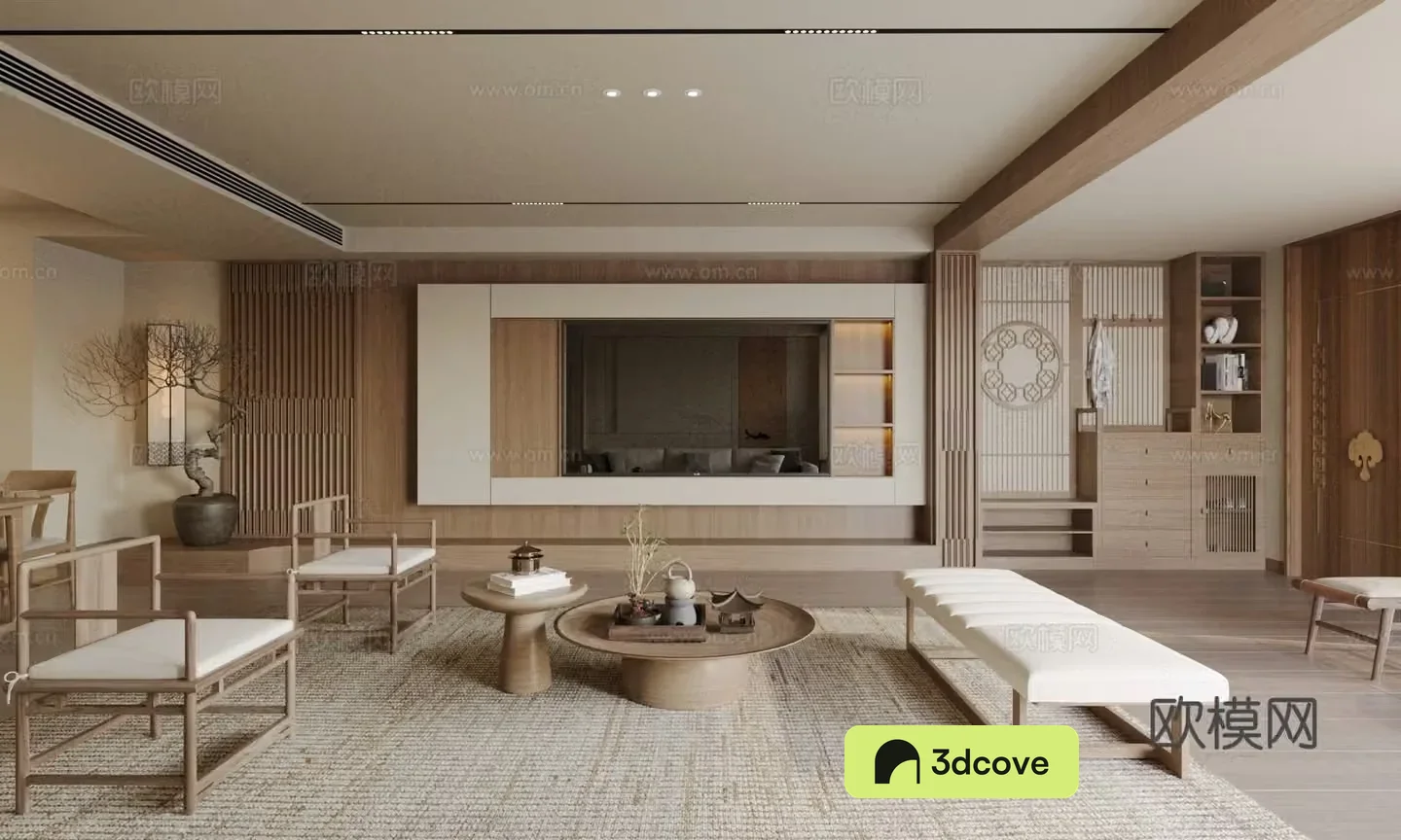 New Chinese living room Song’s aesthetic
