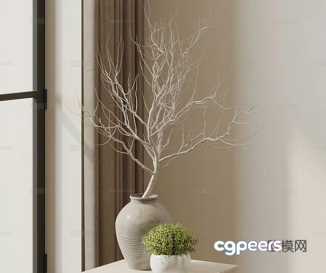 Dead branches vase flower art pot vase 3d model
