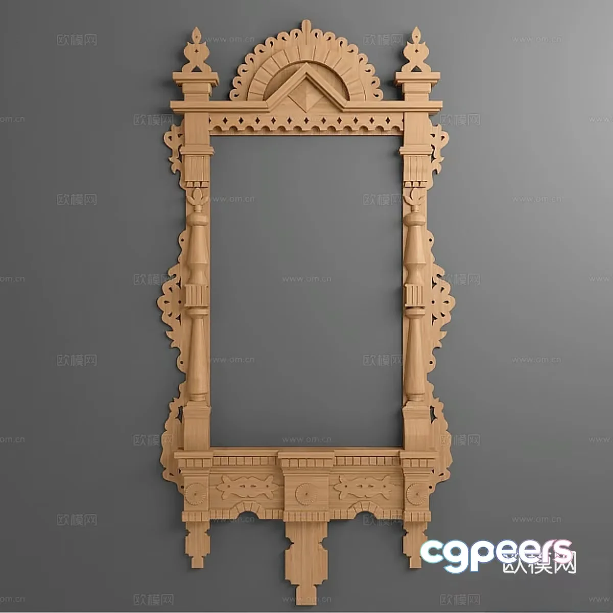 A Decorative Mirror With An Ornate Frame 3D Model – 21750 – VRAY Render