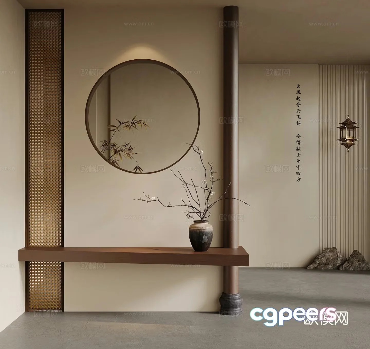 New Chinese style entrance Song family entrance 3D model