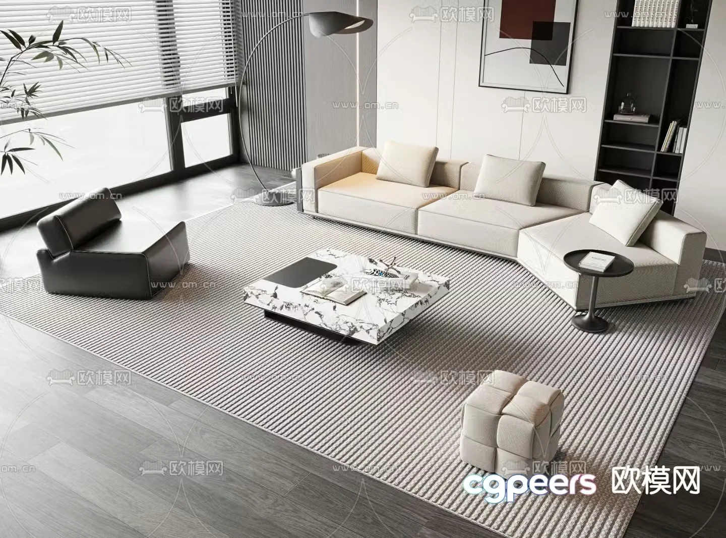 Modern sectional sofa 3d model