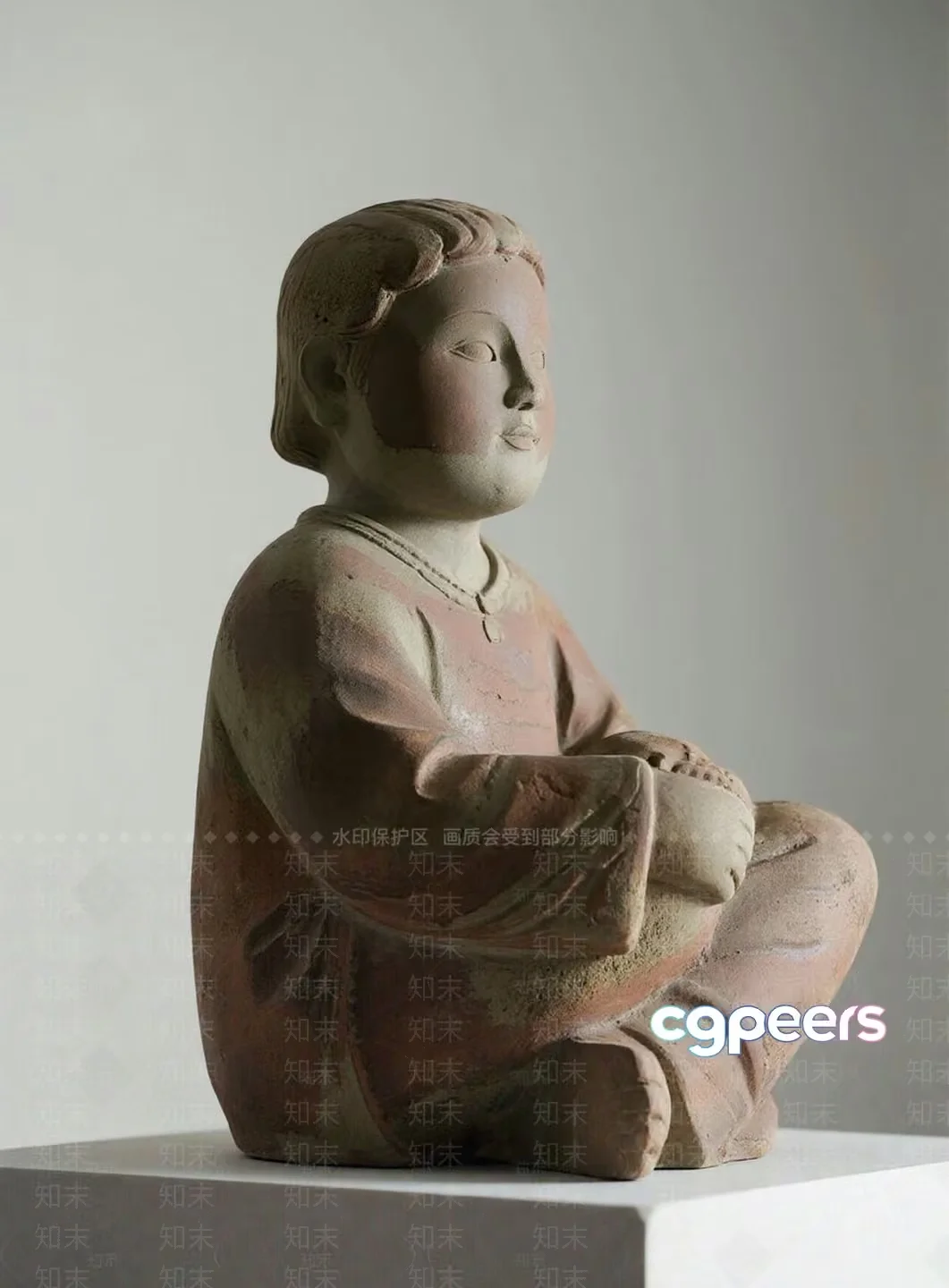 A Small Intricately Carved Statue 3D Model – 10401 – VRAY Render