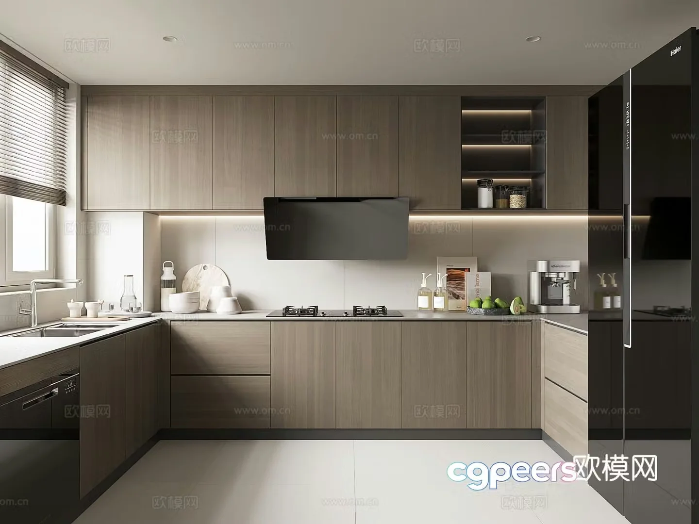 Modern home kitchen 3d model