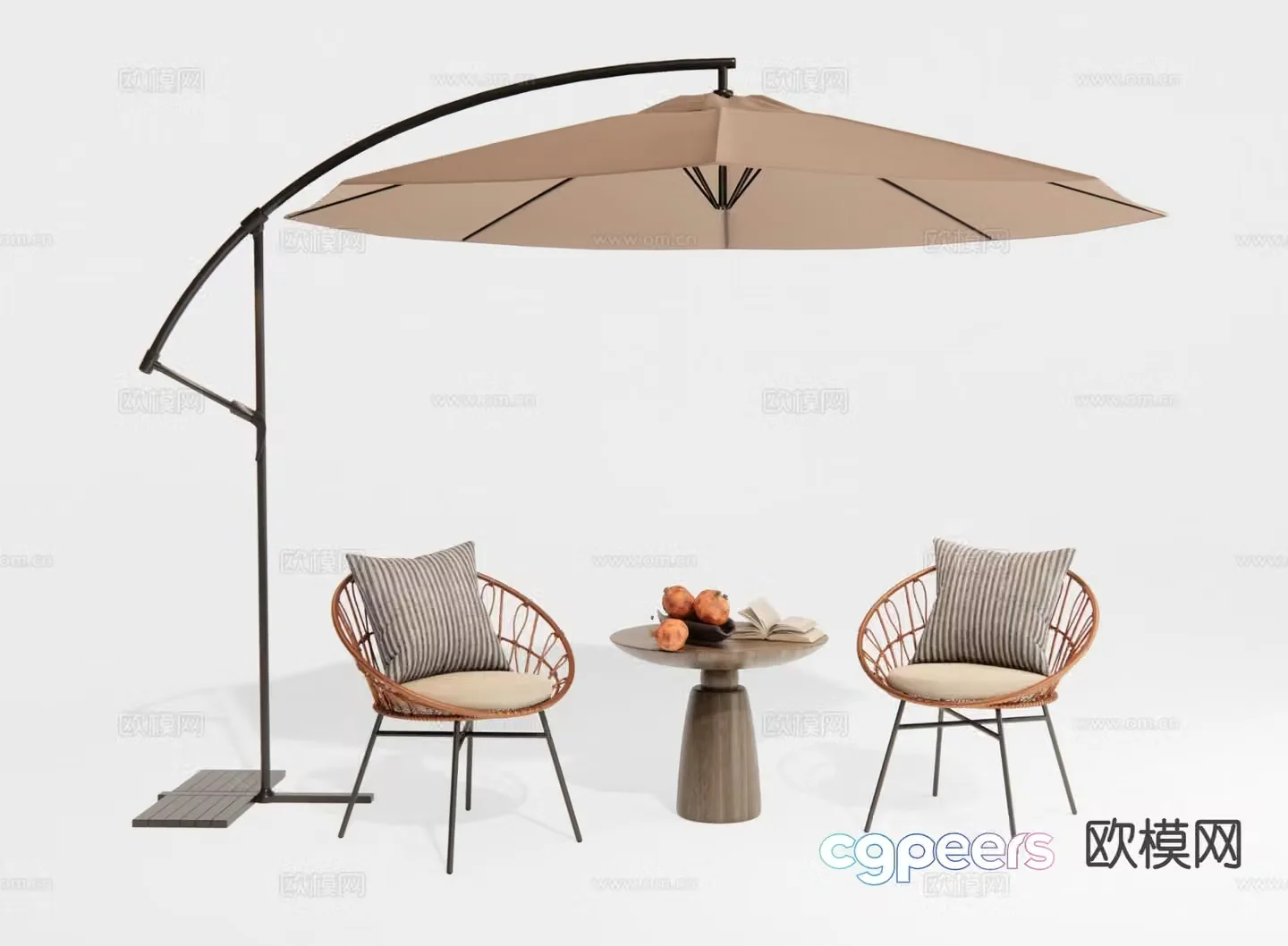 Outdoor chair patio chair rattan chair 3d model