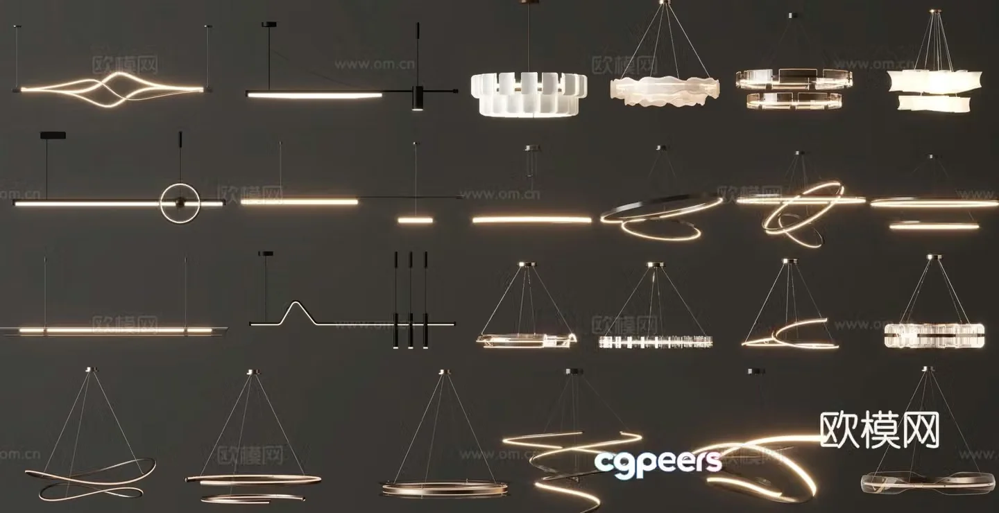 Light luxury chandelier hall chandelier 3d model
