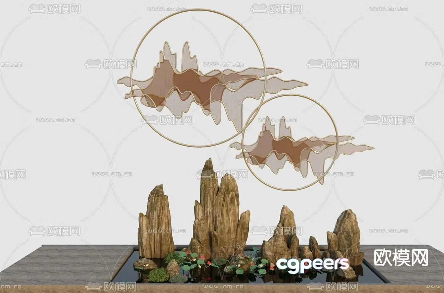 Indoor landscaping landscape sketch 3d model