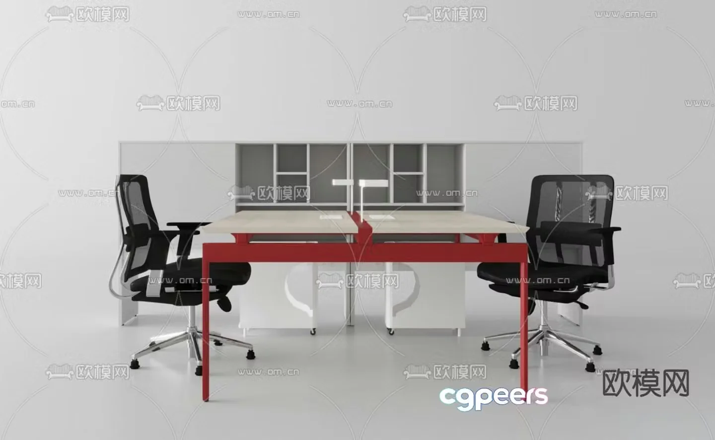 Card space desk workstation 3D model