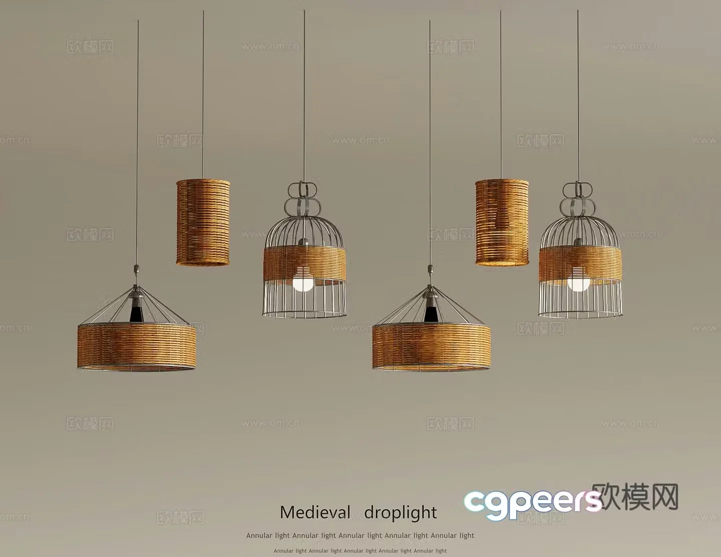 New Chinese chandelier Bamboo chandelier 3D model