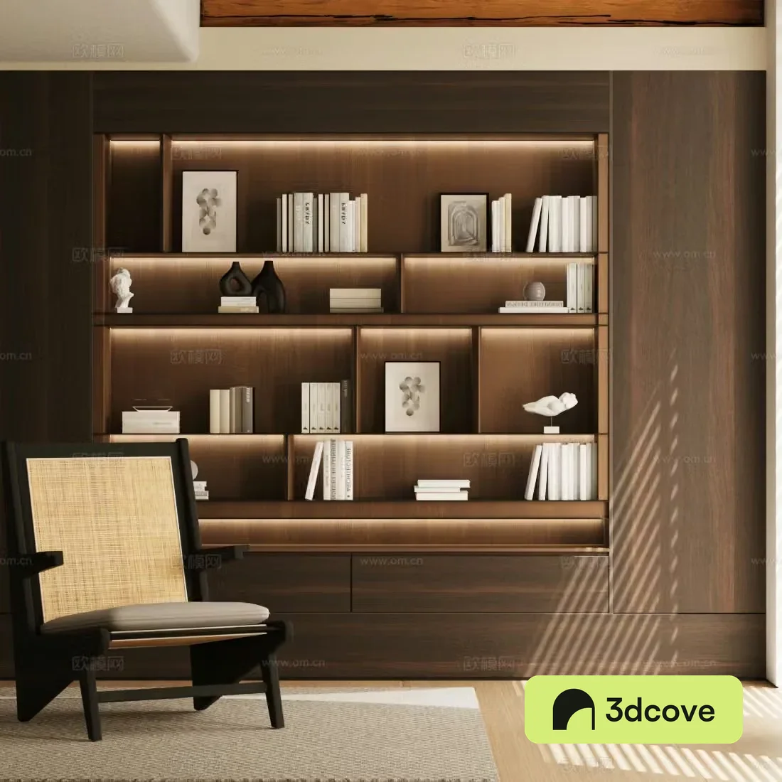 Medium style study living room and study medium style single sofa medium style leisure chair sofa chair 3d model