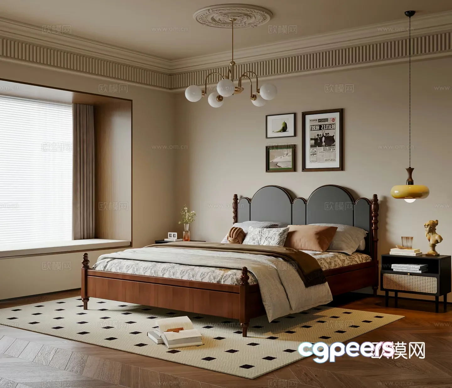 Cozy Bedroom 3D Model – 10354 – VRAY Render