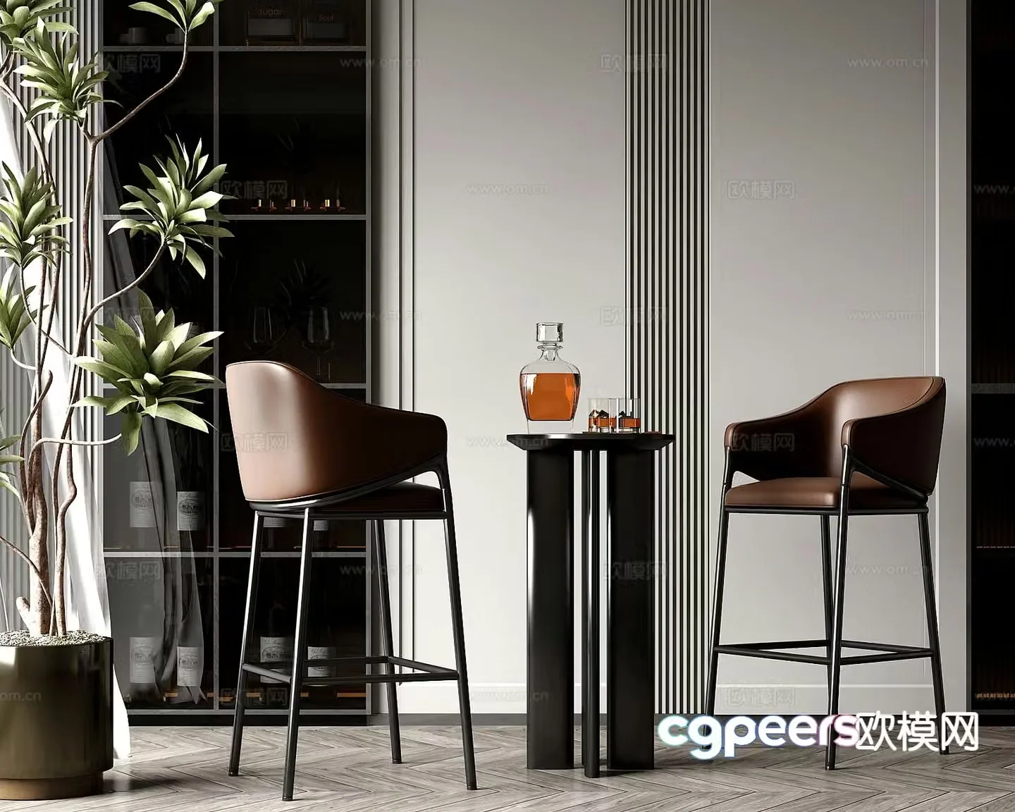 Modern bar stool bar stool 3d model