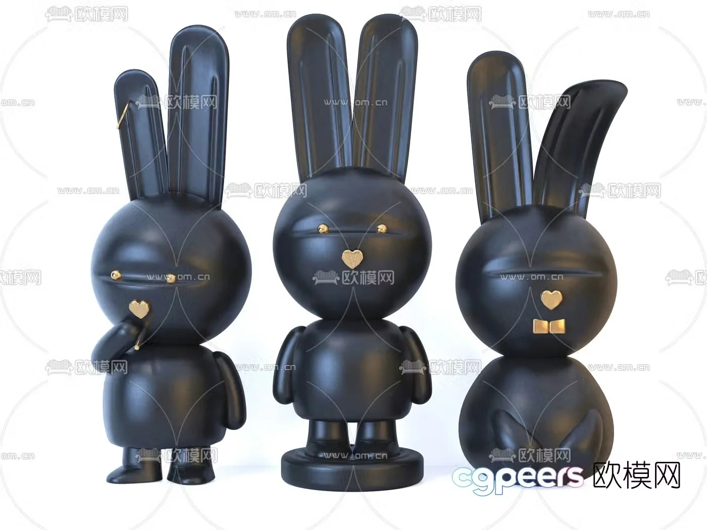 Modern bunny doll toy 3d model
