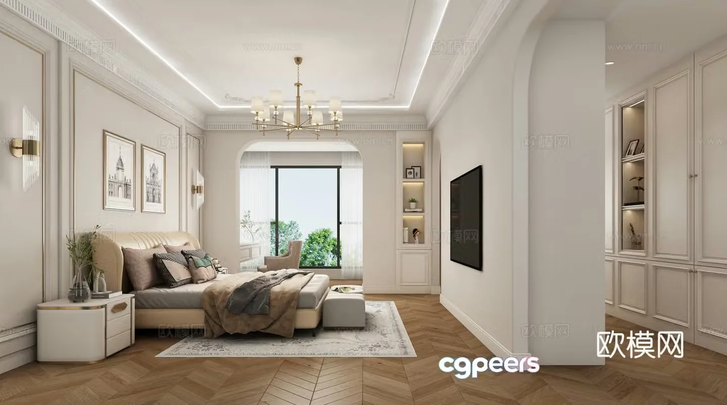 Modern American bedroom 3d model
