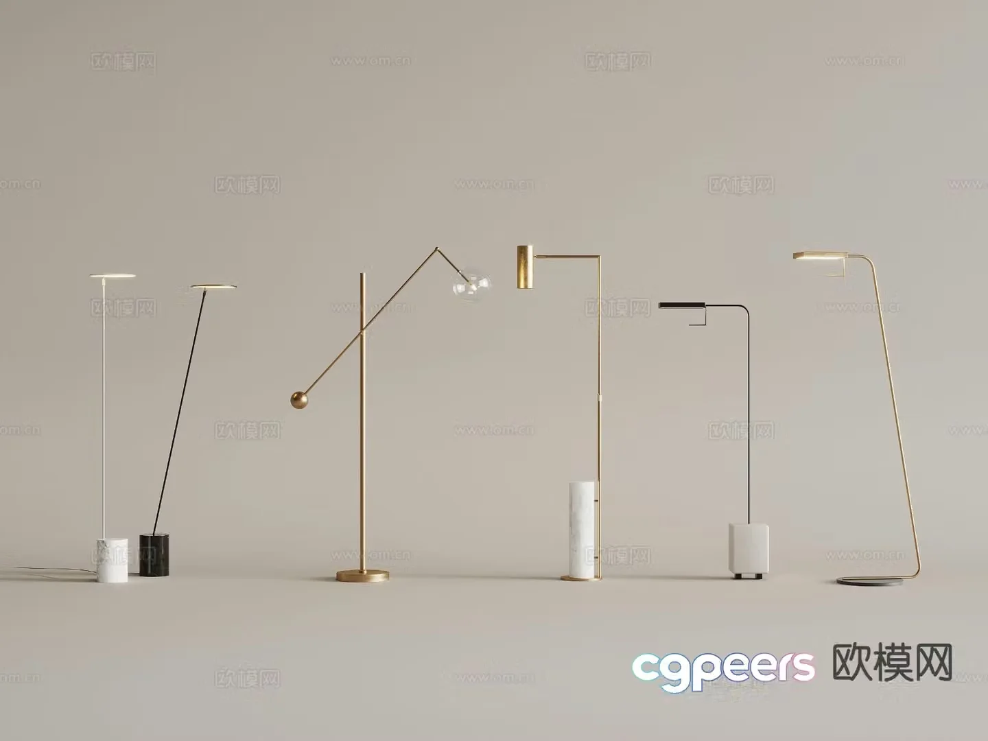 Minimalist floor lamp 3d model