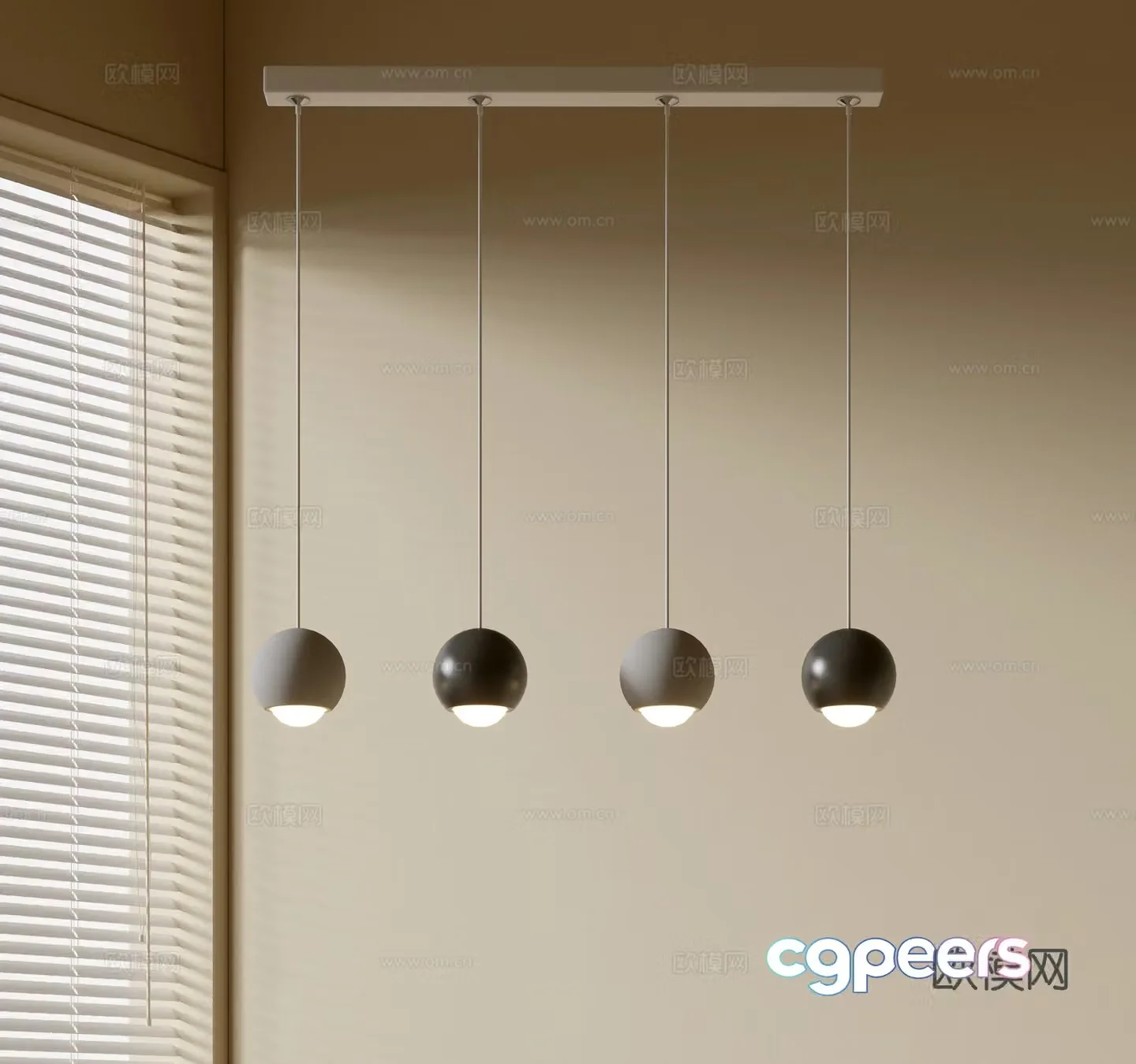 Modern simple chandeliers Nordic style chandeliers Mediterranean style chandeliers Study lamp combination Restaurant lamp 3D model