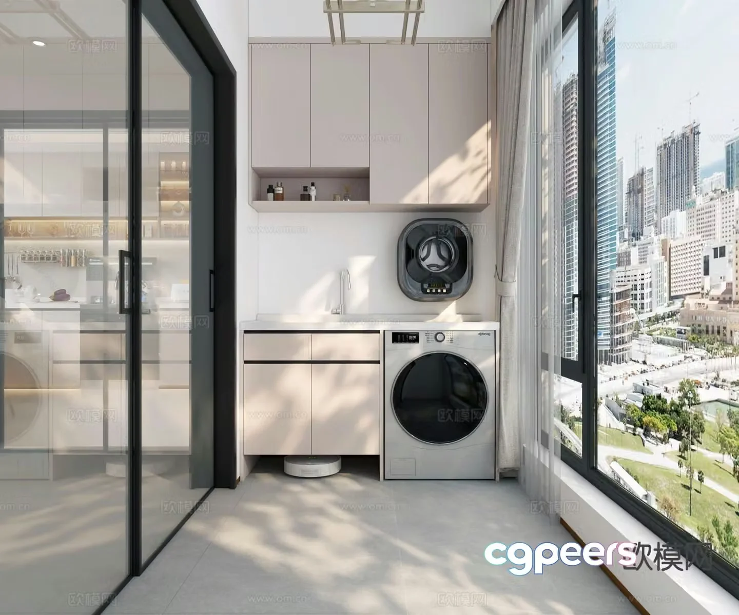 Living balcony laundry room 3d model