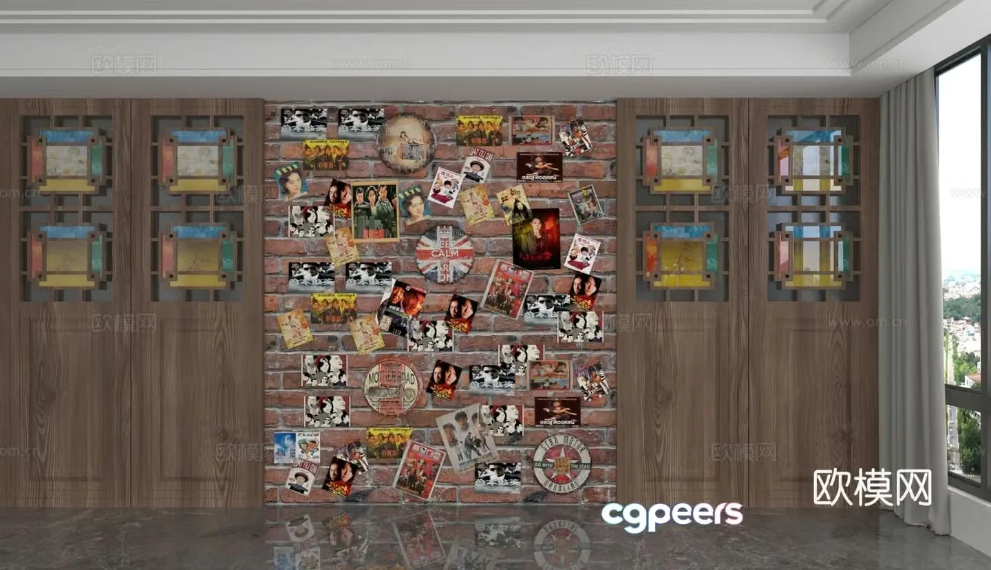 Modern background wall 3d model