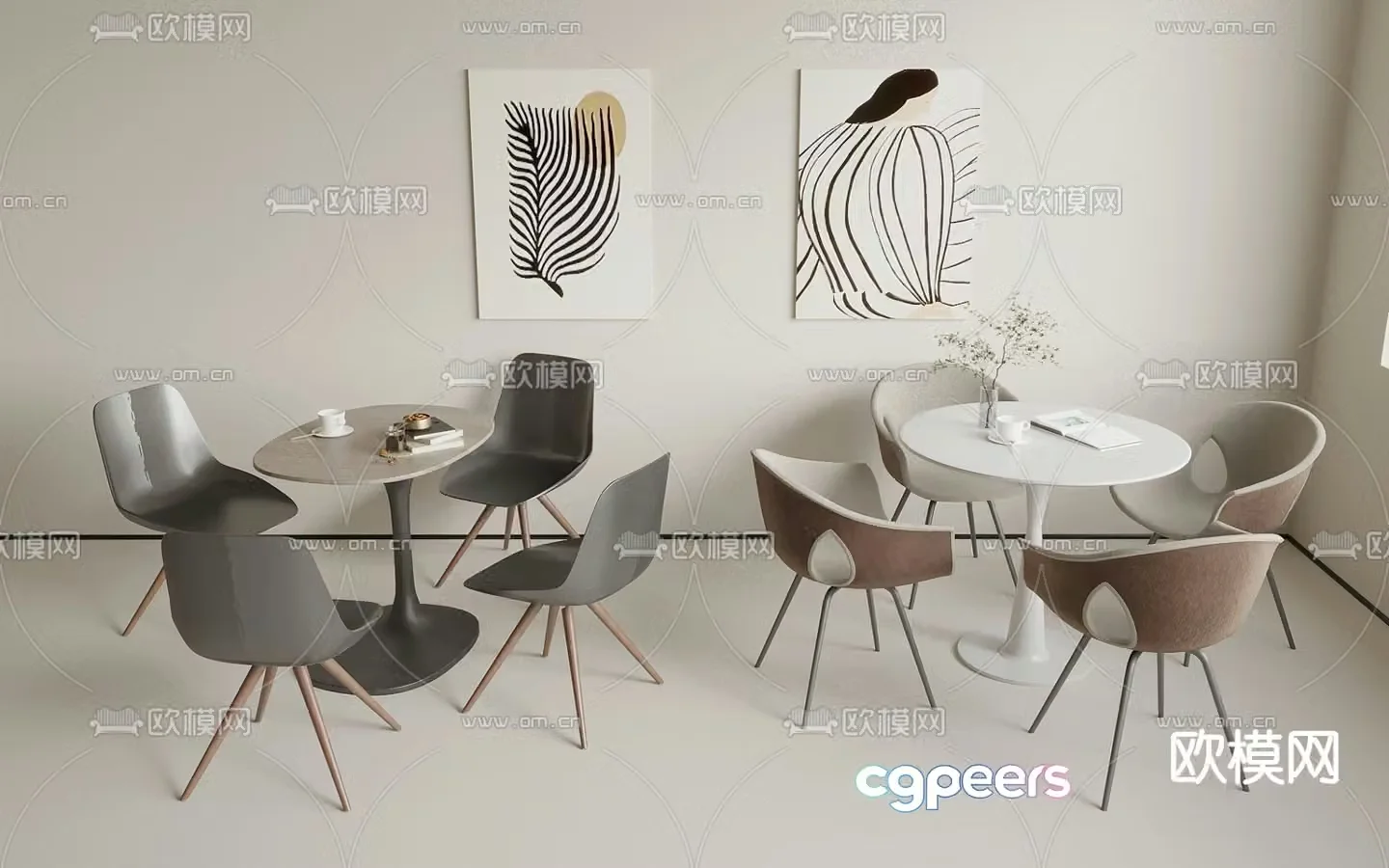 Leisure tables and chairs Negotiation tables and chairs 3d model