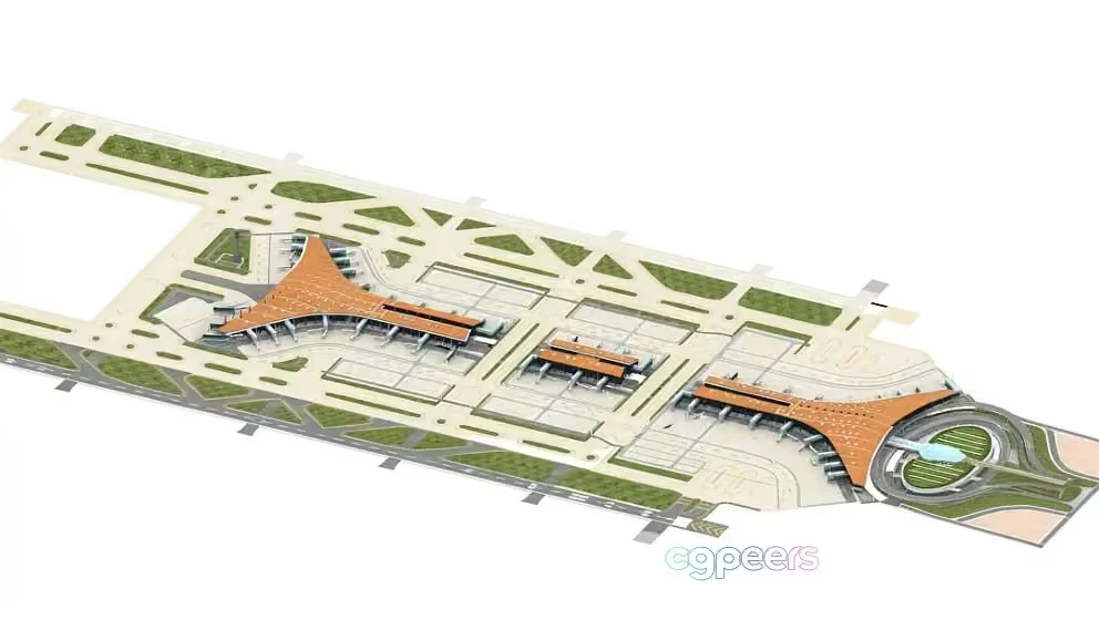 A Large Airport Terminal Building 3D Model – 6292 – VRAY Render