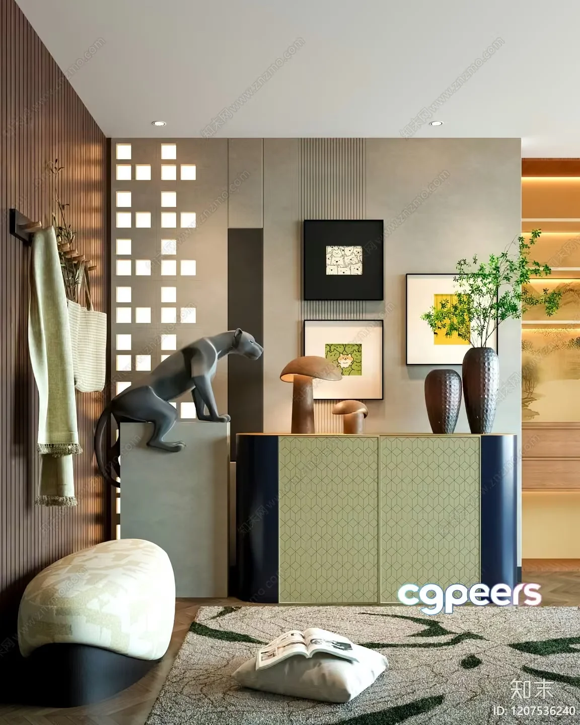 Modern Living Room 3D Model – 5823 – VRAY Render
