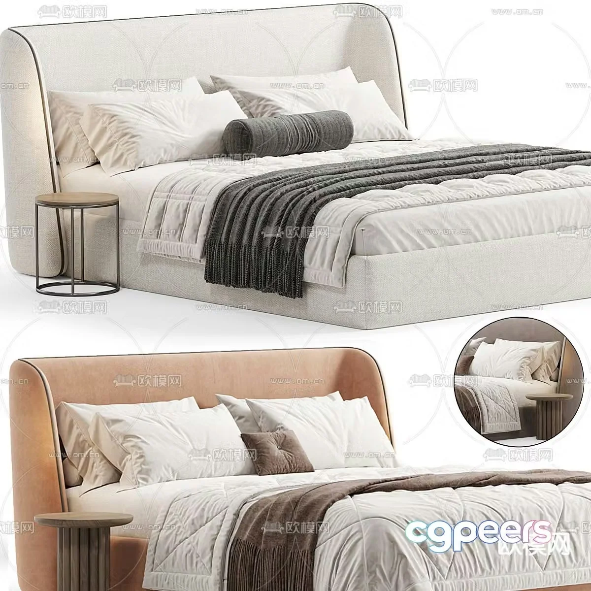 Casaricca modern double bed 3d model