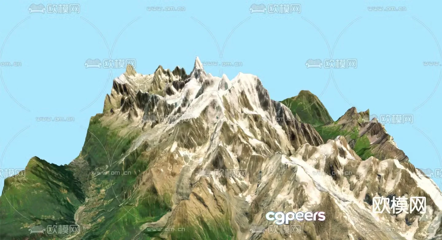 Snow mountain natural landscape 3d model