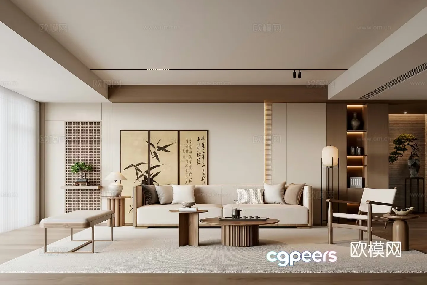 New Chinese living room 3D model