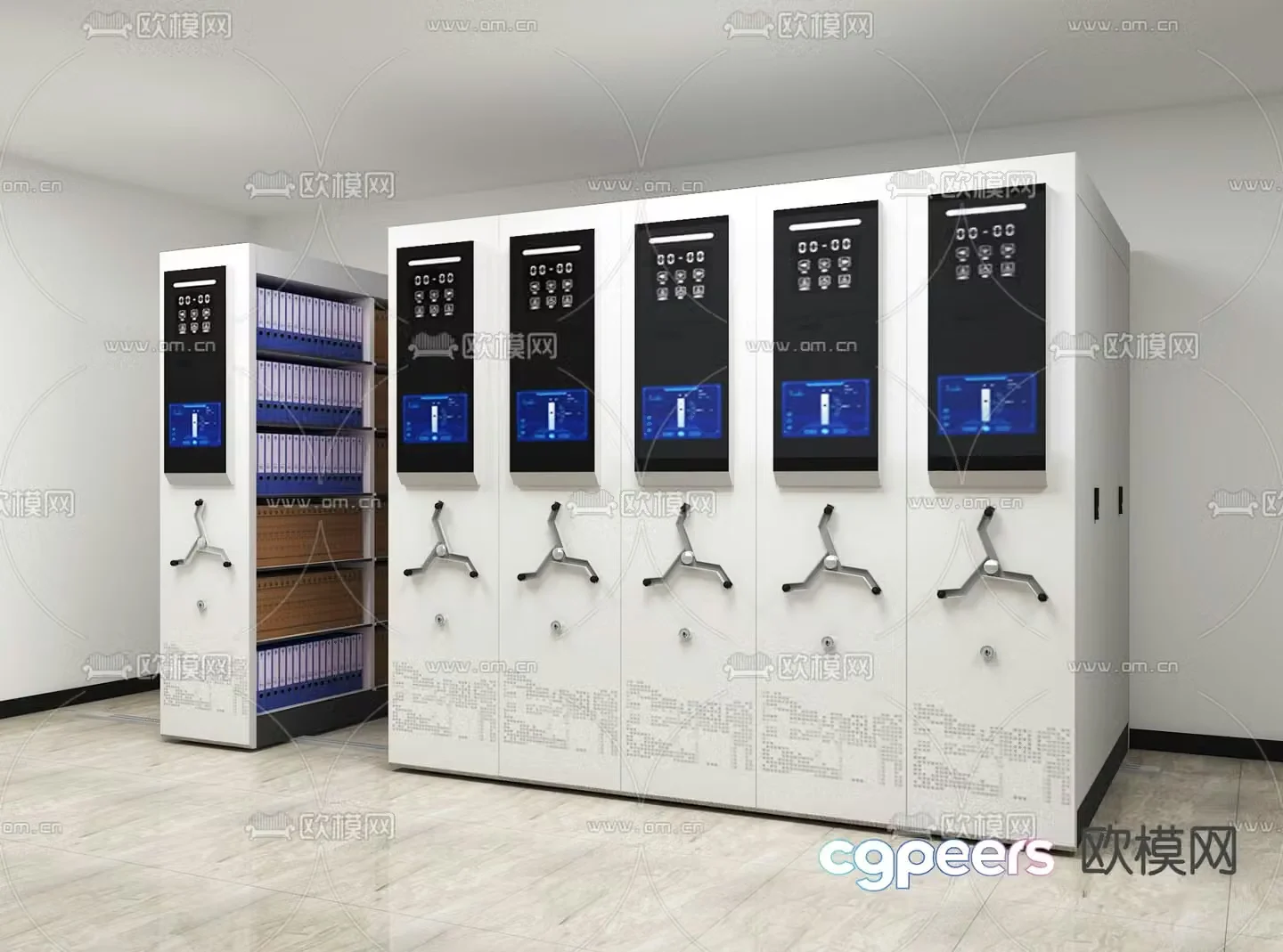 Archives Room Archives Cabinet Dense Shelf 3D Model
