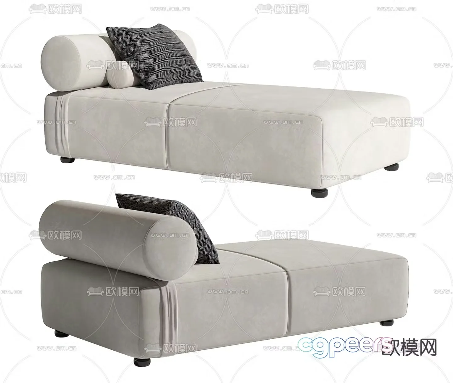 Modern footrest bedside stool 3d model